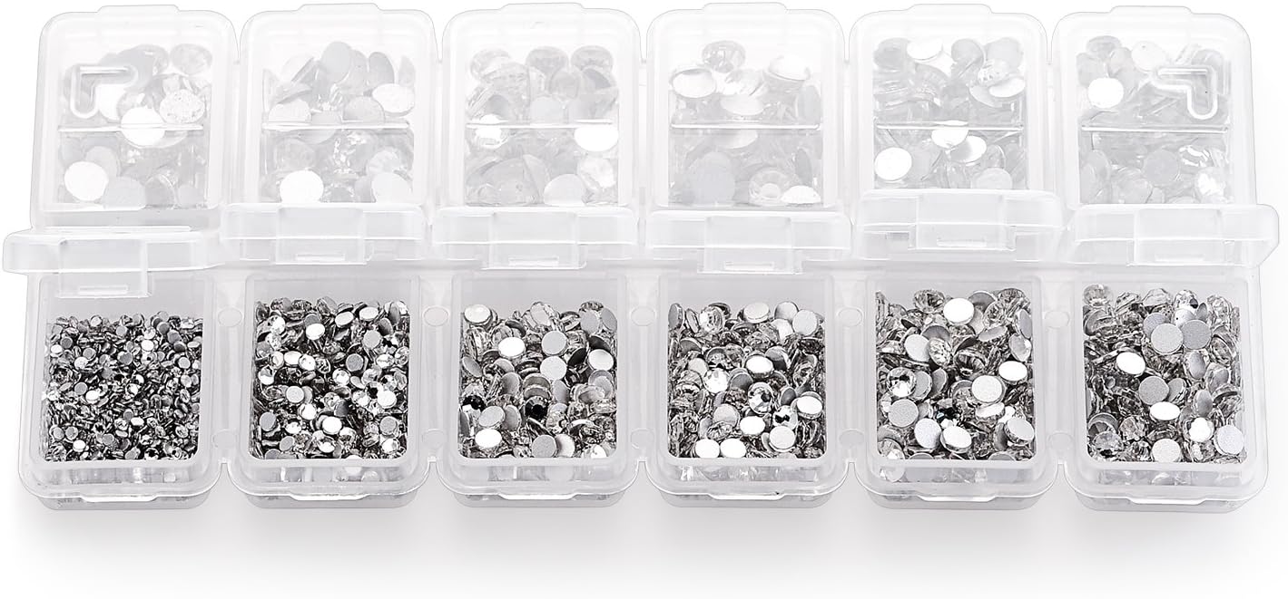 Zealer 4200 Pieces Flat Back Clear Nail Art Rhinestones for Nail Art Decorations Round Crystal Gems Stickers for Clothes and Craft 1.5 mm - Image 5