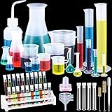 Kingdder 58 Pcs Plastic Beakers Set Include 6
