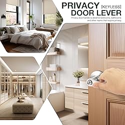 GOBEKOR 3 Pack Satin Nickel Privacy Door Handles