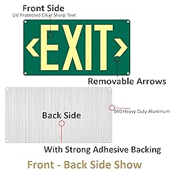 3Pack Photoluminescent Exit Sign Green - 14.25"x