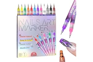 SROCOPT Nail Art Pens for Painting Nails, 2026 New Nail Art Markers for Gel Nails, 12 Colors Nail Art Pens Set, Diy Nail Art Tools for Dotting Drawing Painting Point Liner Christmas Gifts (1set)