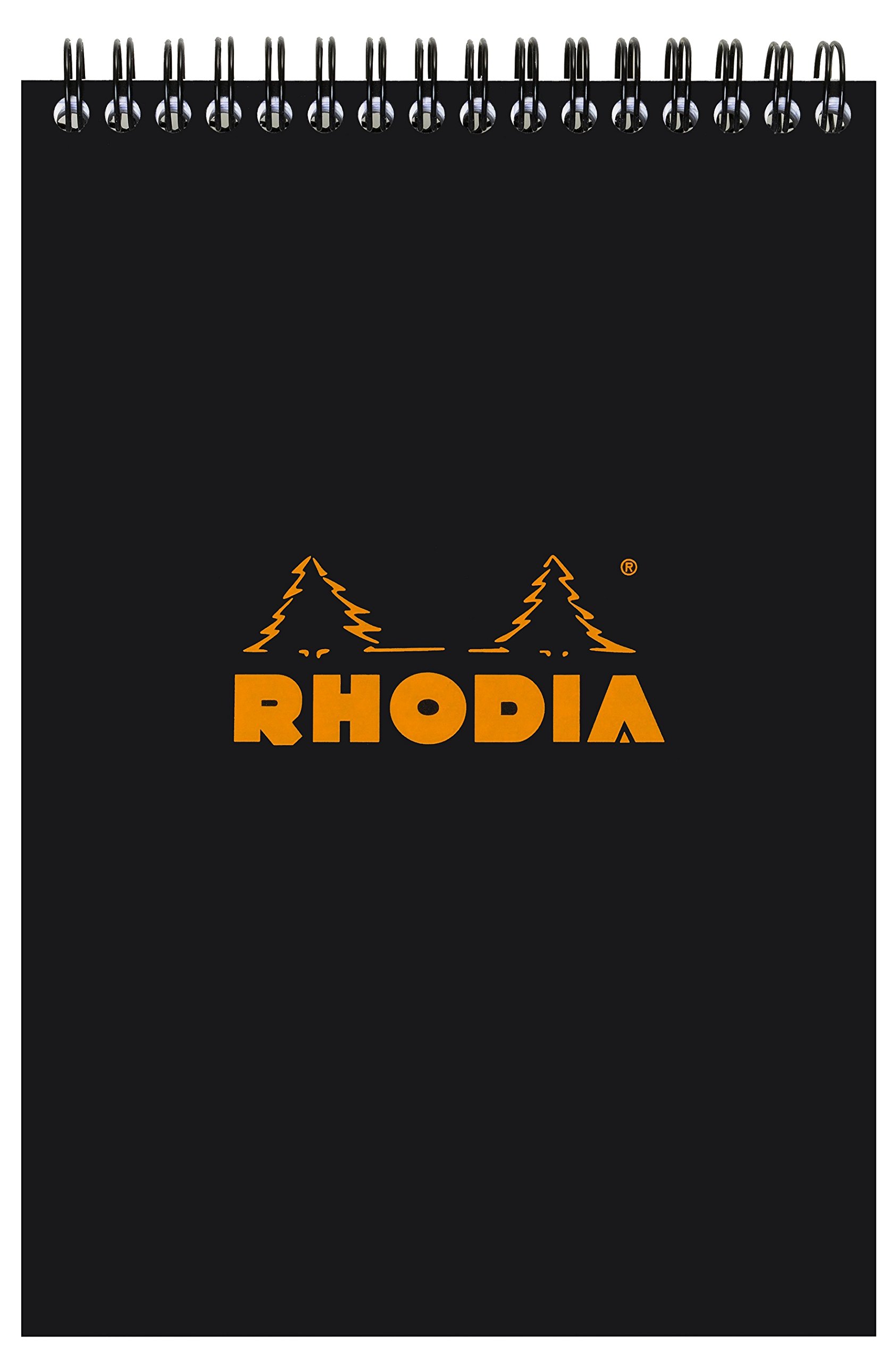 RHODIA 165019C - Spiral Notebook (Full Bound) Black - A5 - Lined - 80 Detachable Sheets - White Clairefontaine Paper 80 g/m - Soft and Resistant Coated Card Cover - Classic