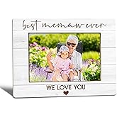 WTOGQ Memaw Grandma Picture Frame, Mother's Day Birthday Gifts for Grandma from Grandkids, Best Memaw Ever Photo Frame 4x6, Grandmother Gifts Wooden Photo Picture Frames for Desk Tabletop Decor