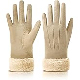Orrpally Women Winter Gloves Thermal Touchscreen Gloves Windproof Outdoor Suede Gloves