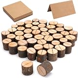 Tosnail Rustic Wood Place Card Holders Set of 50 with Kraft Cards view 1