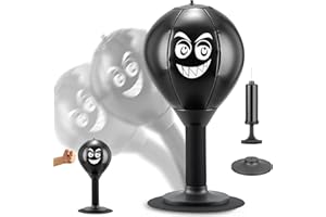 ONZILLO Desktop Punching Bag, Small Fun Punch Rage Bag Stress Relief with Upgraded Strong Suction Cup & All-Around Foam Protect Spring, Portable Tabletop Boxing Ball for Adult Youth Office Friends Home