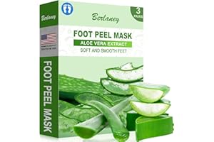Berlaney Aloe Vera Foot Peeling Mask, Baby Feet Exfoliating Peel for Dead Skin Removal& Moisturizing Care, Dry Cracked Heels Relief, Softening Rough Feet Spa Socks, 3 Pairs Pack(Unisex)