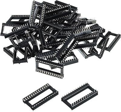 sourcing map 28 Pin DIP IC Socket Adapter Flat Pin 2.54mm Pitch 15mm Row