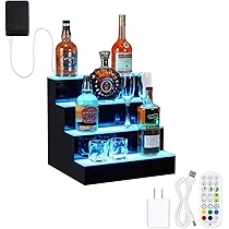 VONCI LED Lighted Liquor Bottle Display Shelf,16 Inch Steps