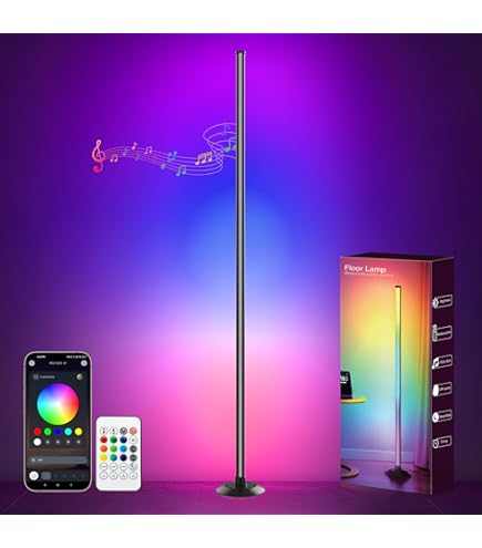 Sotipevs LED Corner Floor Lamp Compatible with Alexa, Smart RGB