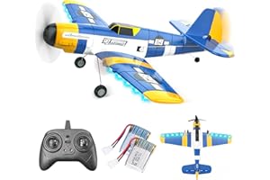 BEZGAR HQ089 RC Plane, Drones for Kids, 6-axis Gyro Remote Control Airplane, RC Helicopter, Easy Control for Beginners Toys with Colorful LED Navigation Lights