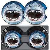 2 Pack Car Coasters for Cup Holders,White Shark Car Cup Holder Coasters,2.75