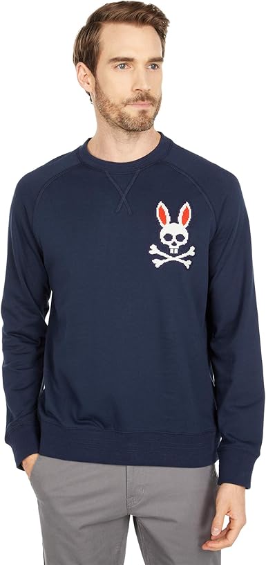Psycho Bunny Barking Sweatshirt Navy LG: Amazon.co.uk: Clothing