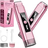 Dynooper Electric Bikini Trimmer for Women: Razor & Shaver with Dual Heads for Body Pubic Hair, IPX7 Waterproof - Rechargeable Lady Trimmer for Underarm Body Leg Face Valentine's Day Gifts - Tea Rose