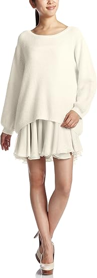 Amazon Co Jp スナイデル Snidel ルーズニットコンビワンピース Swno 3 Ivr F 服 ファッション小物