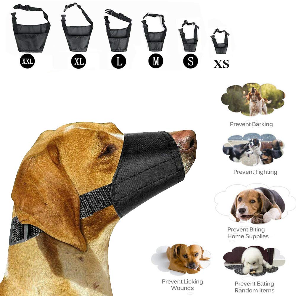 Adjustable Dog Safety Muzzle Muzzel Biting Barking Chewing Choose from 6 Sizes (X small)