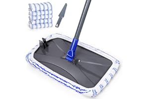 Masthome Microfiber Mop,Large Surface Flat Mop with 5 Reusable Pads,Hardwood Floor Mops for Dry and Wet Use,Microfiber Mops for Floor Cleaning-1 Cleaning Scraper Included