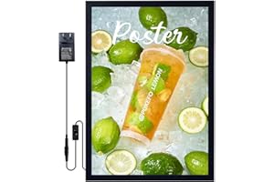 PQKEFO LED Movie Poster Frames Backlit Picture Frame 16" x 24" - Aluminum Snap Frame for Advertising Display&Acrylic Art ~ Backlit Poster Frame Wall Mounted (Black)