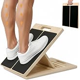 Adjustable Wooden Slant Board for Calf Stretching, 5-Level Incline Board for Ankle Mobility, Leg Stretching &amp; Balance Training, Non-Slip Calf Stretcher for Physical Therapy, Yoga, Fitness &amp; Home Gym