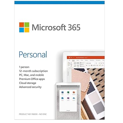 Microsoft Office 365 Personal For 1 User Windows Mac 12 Month 1 Year Subscription Activation Key Card Amazon In Software