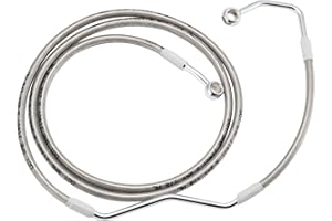 MoKitDora Touring Stainless Steel Braided Front Brake Lines Oil Hose for Harley 2008-2013 Electra Street Road Glide King FLH FLTR 14" Handlebar with ABS, Chrome