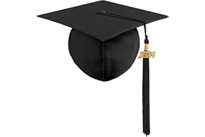 YIIOSS Graduation Cap with 2024 Tassel Year Charm Black Graduation Cap for High School & Bachelor