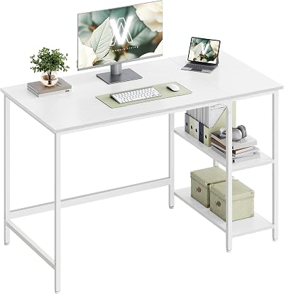 VASAGLE Computer Desk Maple White LWD047W44 Steel Frame 120x60