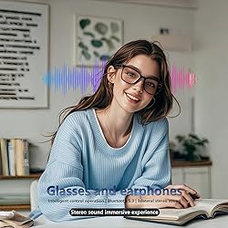 Fecoul Smart Glasses for Men Clear Bluetooth