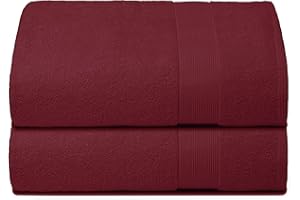 Belizzi Home Premium Cotton Oversized 2 Pack Bath Sheet 35x70-100% Pure Cotton - Ideal for Everyday use - Ultra Soft & Highly Absorbent - Machine Washable - Burgundy