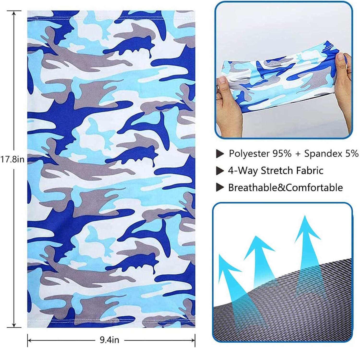 Neck Gaiter Face Mask Dust for Men Women Sun UV Protection Cool Bandana Washable Reusable Face Scarf Fishing Hunting Cycling Sports(5 Pack) : Clothing