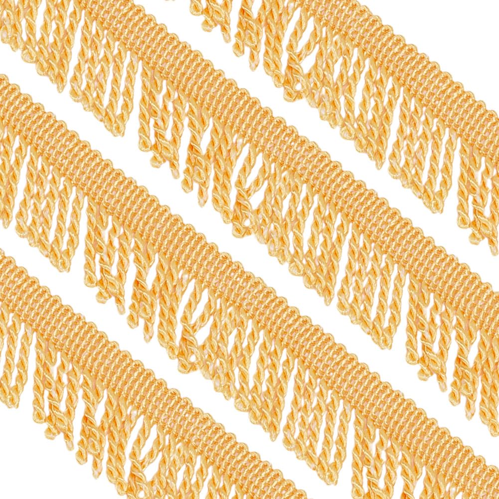 HOBBIESAY 13.12 Yards Curtain Fringes Bullion Fringe Trim 2.16Inch Gold Sewing Fringe Trim Tassel Fabric Trims for DIY Curtain Box Sofa Lamp Shade Crafts Home Decor Supplies
