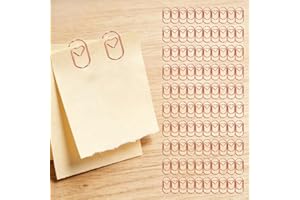 100Pcs Heart Paper Clips, Cute Mini Love Shaped Metal Clips for Photos, Stationery for Office, School, and Home Use(Rose Gold