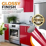 vgoltd Gloss Self-Adhesive Vinyl Wrap Dark Red 60x1000 cm Furniture Sticker view 6