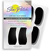Sun Patch, Hypoallergenic Sun-Screen Under Eye Patches, 100% Silicone UPF-50 UV Protection, Reusable, 1 Pack/4 Pairs, Black