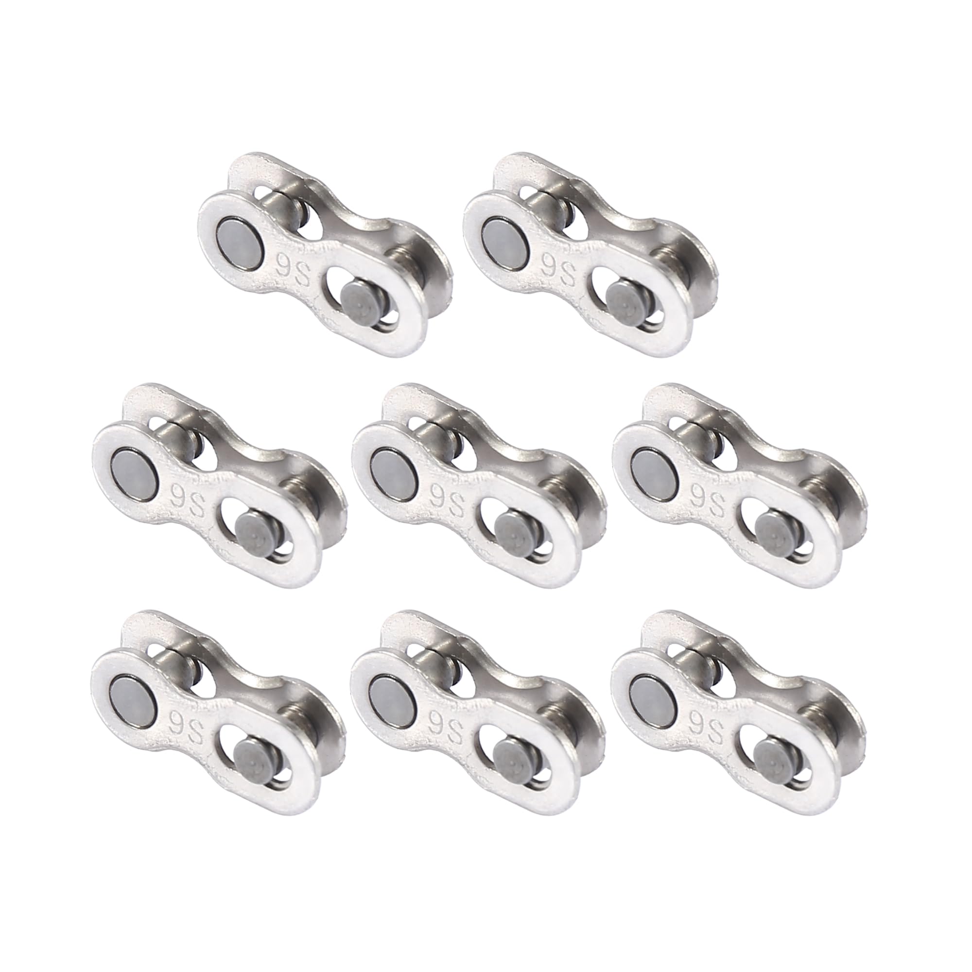 X AUTOHAUX 8 Pair 9 Speed Master Chain Link Connectors for Bicycle Silver Tone