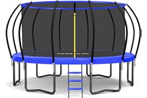 ORCC 1200LBS Weight Capacity Trampoline 16 15 14 12 10 8 FT for Kids with Safety Enclosure Net for Children Adults Outdoor Yard Trampolines