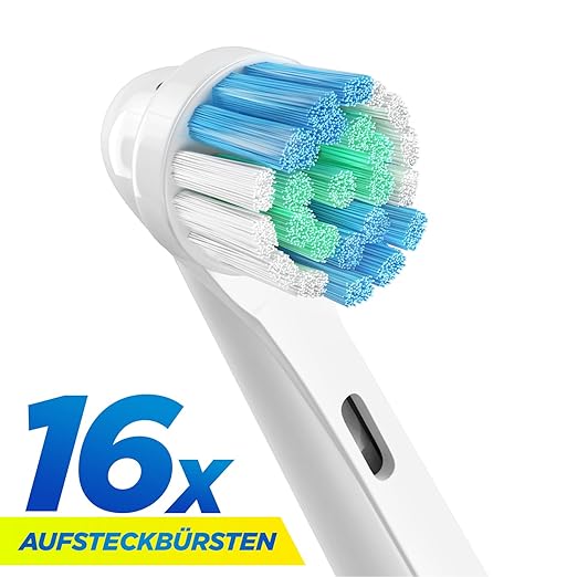 ORAX Aufsätze für Oral B Aufsteckbürsten, 16 Stück, 4x4-er Pack, 1 Jahr Versorgung für die ganze Familie