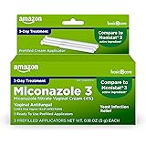 Amazon Basic Care Miconazole 3, Miconazole Nitrate Vaginal Cream (4%), 3-Day Treatment for Vaginal Yeast Infection