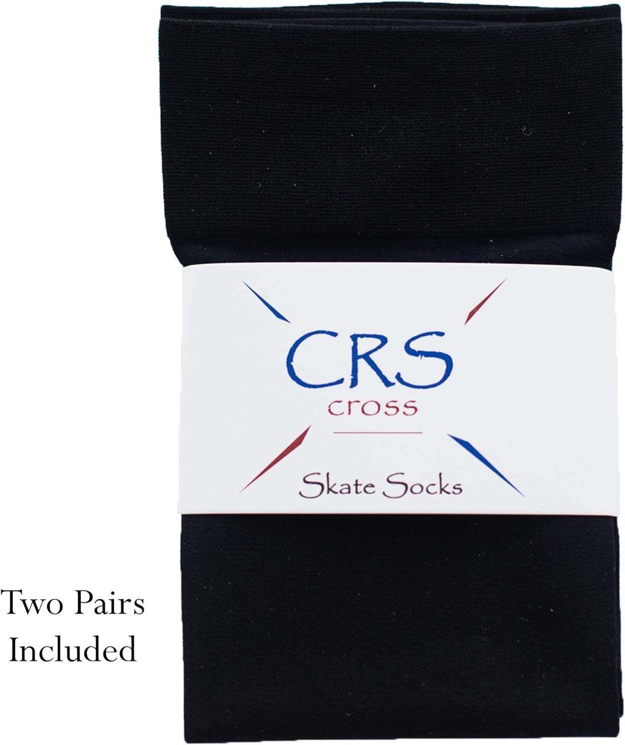 CRS Cross Figure Skating Socks (2 Pair) Knee High Tights for Ice Skates, Footed Skate Socks, Dance Tights (Biellmann Black): Clothing