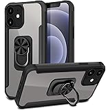 FYY Designed for iPhone 12/12 Pro Case, [Kickstand Ring Holder] Clear Slim Thin Bumper Phone Case Protective Shockproof Cover