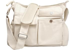 SOGOYFLA High Density Canvas Messenger Bag for Men/Women, 15” Large Crossbody Shoulder Bag Tote Bag for College/Travel/Work Daily Use