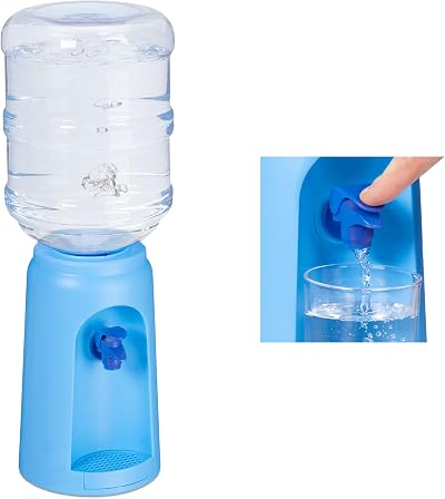Relaxdays Mini Water Dispenser 4.5L Blue Office Drink Fountain Tabletop Tap