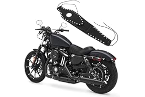 Akozon Motorcycle Fuel Cover Panel Trim with Pouch Bag PU Leather Fit for XL 883 1200 48(#1)