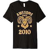 Aries Zodiac Star Sign Awesome Since 2010 Birthday Aries Premium T-Shirt