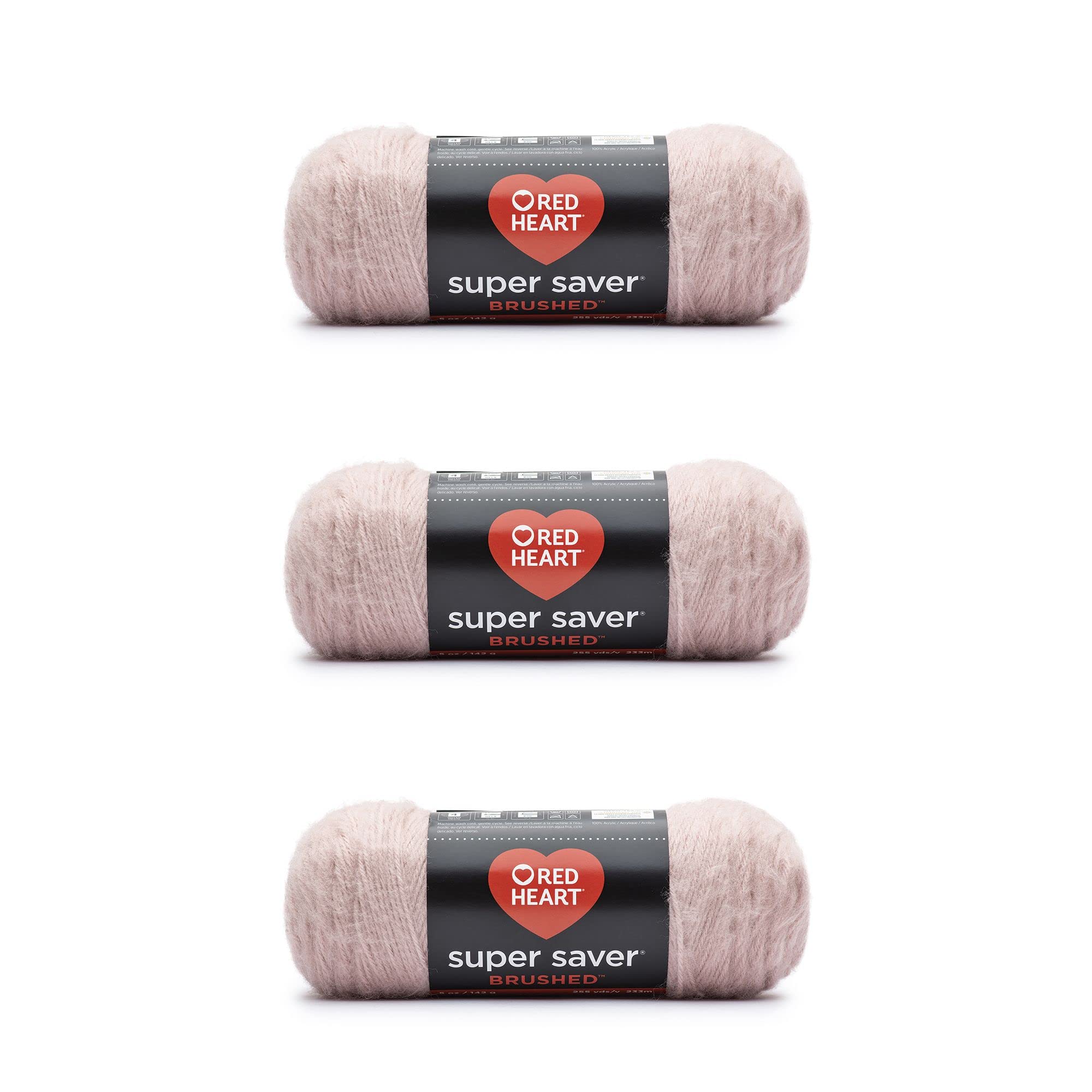 Red Heart Super Saver Brushed Pack of 3 - Dusty Pink