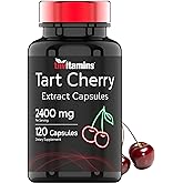 Tart Cherry Capsules (2400 MG - 120 Count) | From Montmorency Cherry Extract | Provides Antioxidants, Anthocyanins, & Phytonutrients | Tart Cherry For Sleep and More! | Non-GMO, Made in the USA!