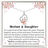 ACOGVN Gifts for Mom and Daughter, Mother and Daughter Heart Pendant Necklace Birthday Christmas Mothers Day Valentines Graduation Back to School Gifts for Girls Women