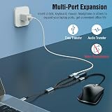 TiMOVO USB C Splitter 3-in-1 Hub Adapter USB-A Female Data PD Charging Cable view 3