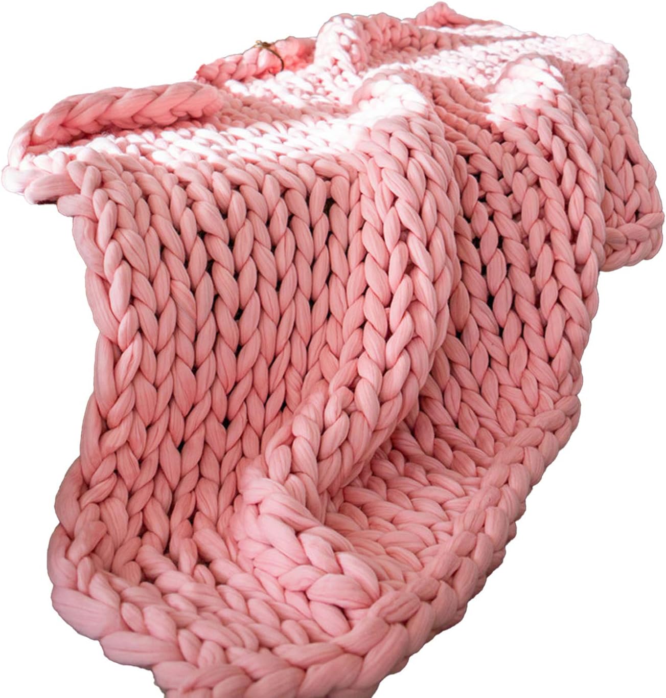 Amazon.com: Merino Wool Chunky Knitted Blanket Winter Warm Thick Yarn