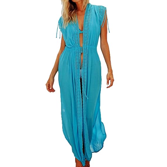 Aiynoes Femme Paréo Sexy Robe De Plage Coton Cache Maillot